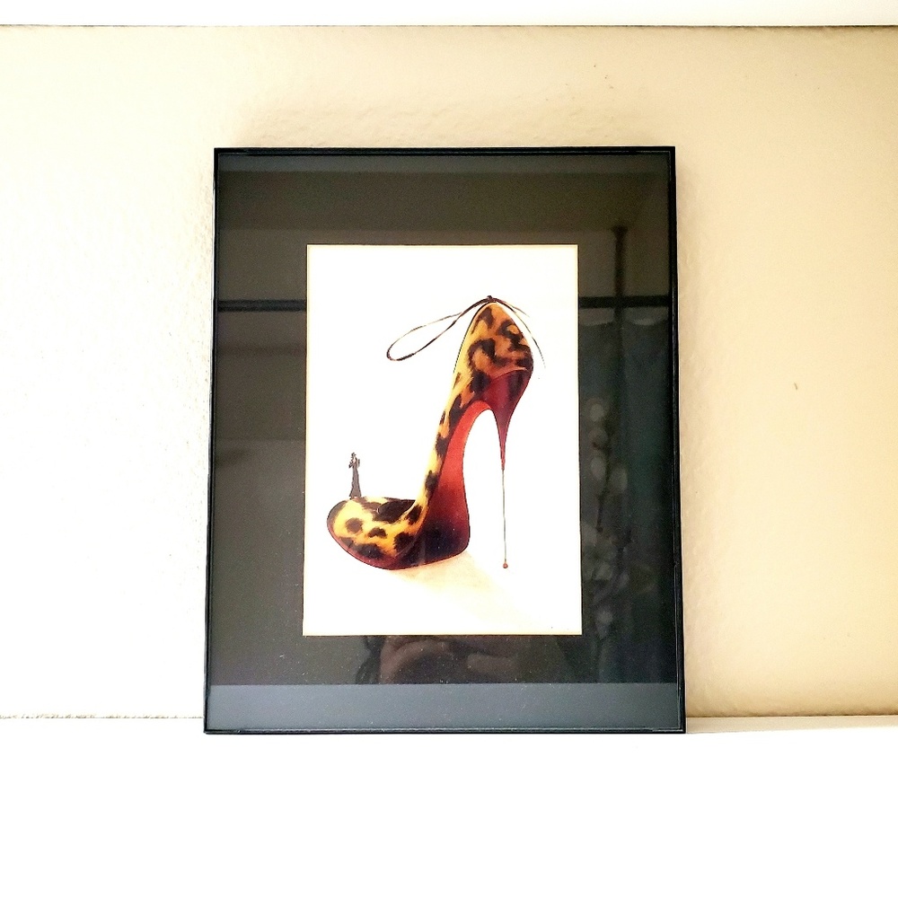 Chic High Fashion Wall Art with Red Sole Stiletto